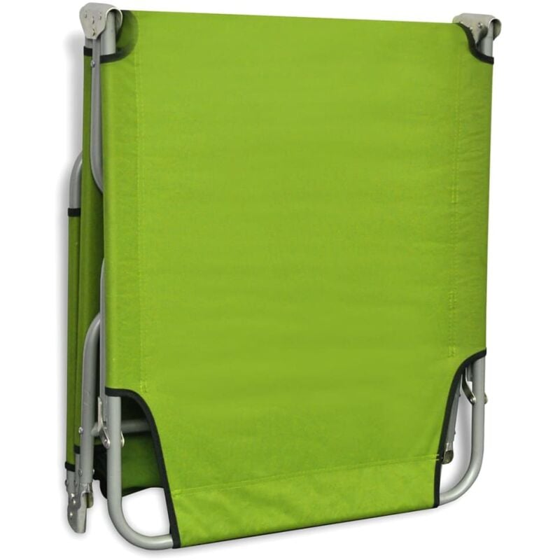 Chaise longue pliable Acier enduit de poudre Vert pomme Chaise longue pliable Acier enduit de poudre Vert pomme