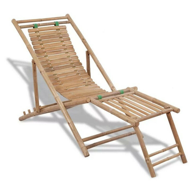 Chaise longue pliable bambou Maboun