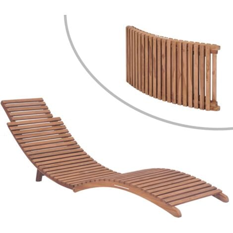 Chaise longue pliable Bois de teck solide vidaXL