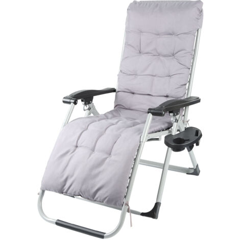 Chaise longue pliable Chaise de jardin avec coussin Dossier réglable