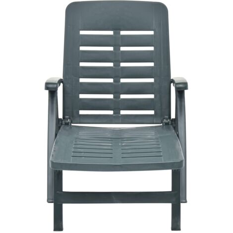 BONNEVIE Chaise longue pliable, Fauteuil Relax, pour Jardin Balcon Camping, Plastique Vert OIB5776E
