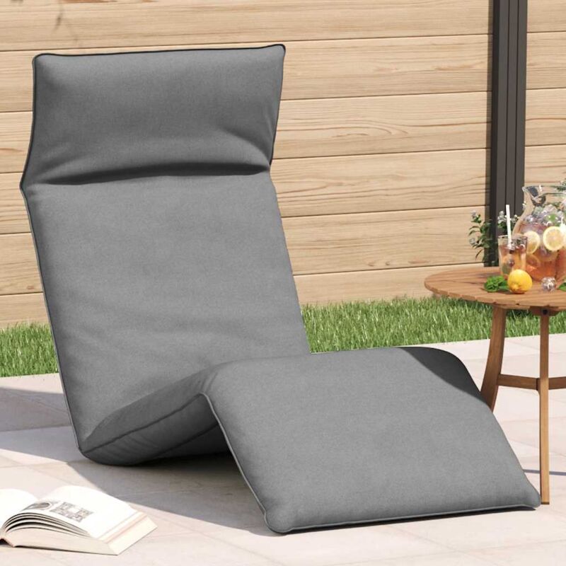 Vidaxl - Chaise longue pliante gris 175x54x8,5 cm tissu oxford