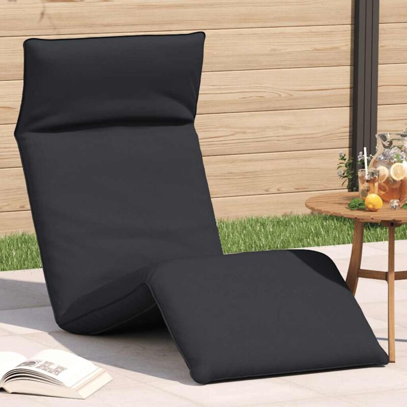Vidaxl - Chaise longue pliante noir 175x54x8,5 cm tissu oxford