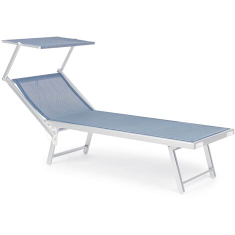 Chaise longue pliante en aluminium bleu Jorgia - Lot de 2