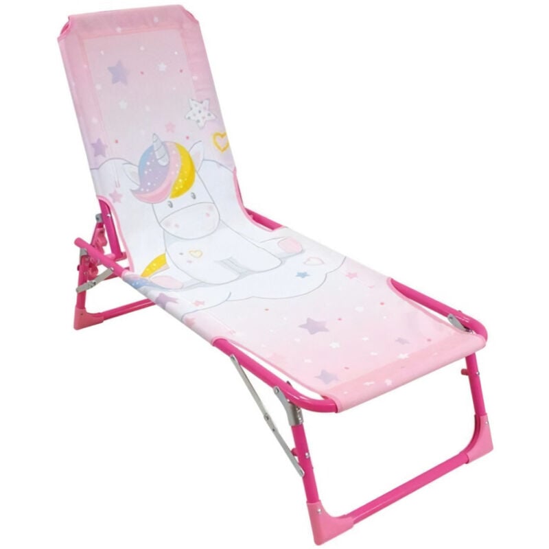 Licorne Chaise longue transat - Pliable - 112 x 40 x 40 cm - Pour enfant - Fun House