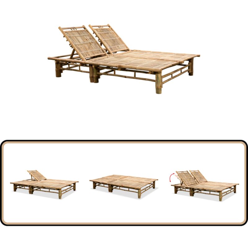 Vidaxl - Chaise longue pour 2 personnes Bambou - Chaise Longue - Transat - Mobilier De Jardin - Bambou - Relax