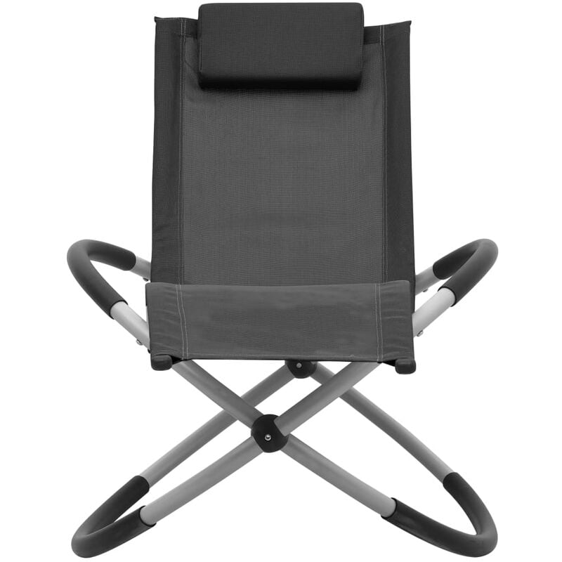 Inlife Chaise longue pour enfants Acier Noir