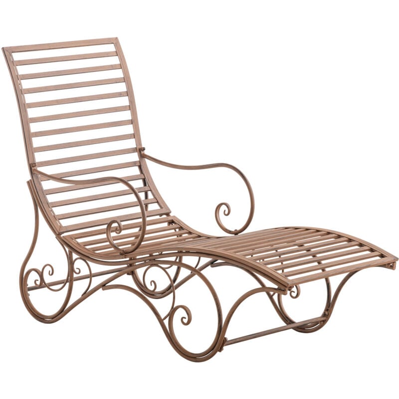 Amiens Garden Derk Chair en fer brun ancien