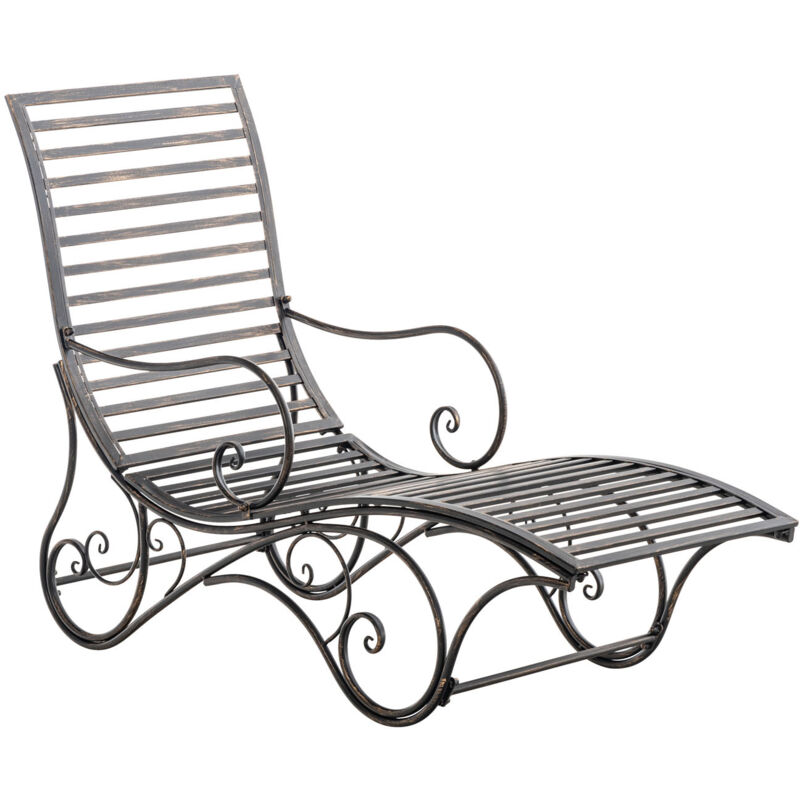 Amiens Garden Deck Chair en fer en bronze