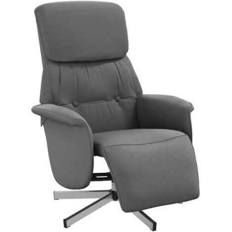 Chaise longue réclinable avec repose-pieds intégré – Design moderne en tissu gris anthracite, confort ergonomique pour salon ou chambre
