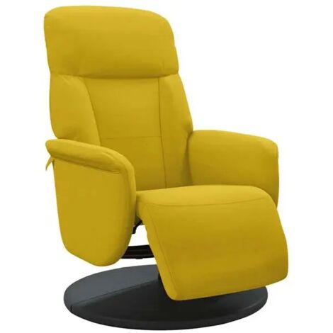 Chaise longue réclinable avec repose-pieds intégré – Fauteuil relax en velours jaune, design ergonomique et confort maximal pour salon ou chambre