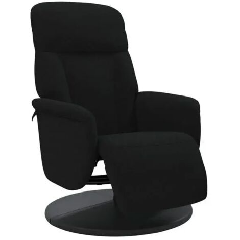 Chaise longue réclinable avec repose-pieds intégré – Fauteuil relax en velours noir élégant pour salon ou chambre