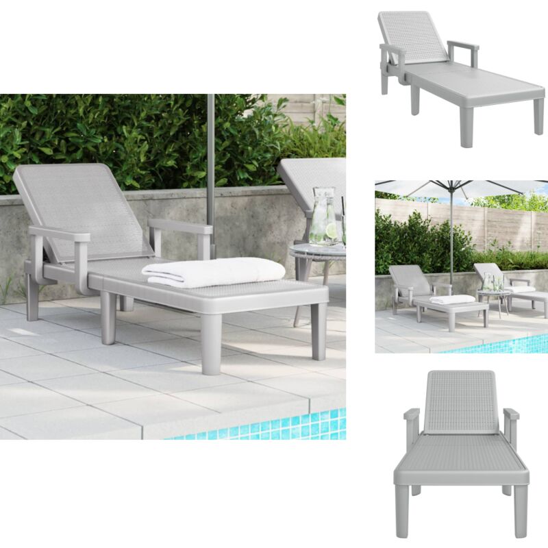 Chaise longue réglable en hauteur à 4 positions polypropylène - Chaises Longues - Transats - Bain De Soleil - Mobilier De Jardin - Chaises Extérieures