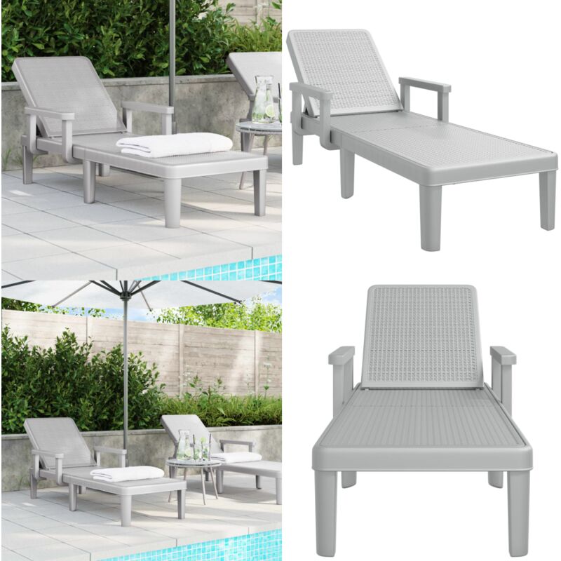 Chaise longue réglable en hauteur à 4 positions polypropylène - Chaises Longues - Transats - Bain De Soleil - Mobilier De Jardin - Chaises
