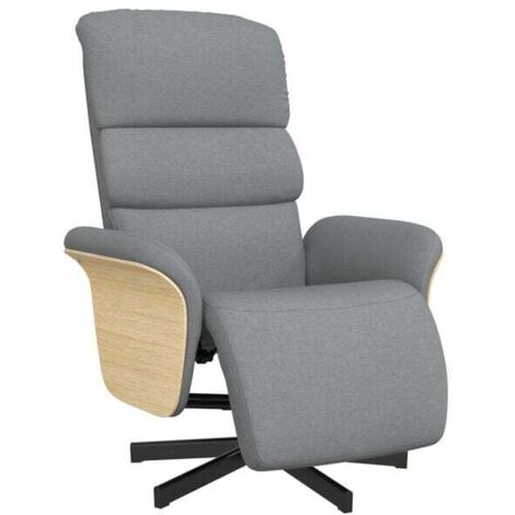 Chaise longue relax avec repose-pieds intégré – Canapé lit convertible en tissu gris clair, design moderne et confortable pour salon ou chambre