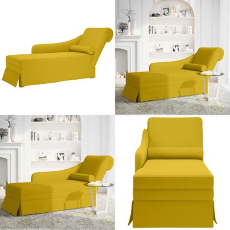 Chaise longue respaldo reposabrazos derecho terciopelo amarillo - Chaise lounge - Respaldo