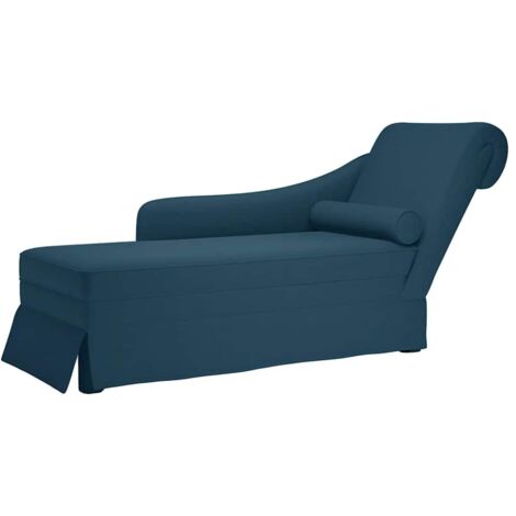 Chaise longue respaldo reposabrazos derecho terciopelo azul