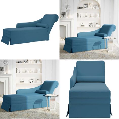 Chaise longue respaldo reposabrazos derecho terciopelo azul - Chaise lounge - Respaldo