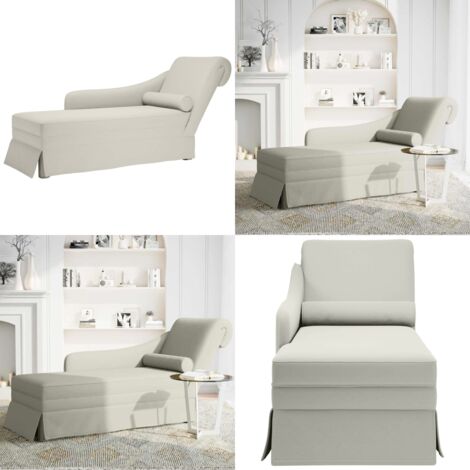 Chaise longue respaldo reposabrazos derecho terciopelo crema - Chaise lounge - Respaldo