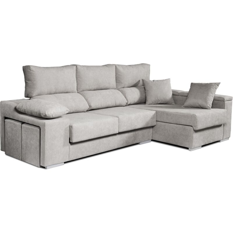 

Matris - Sofá Chaiselongue Rubí de Tela Antimanchas Derecha Color Gris 3 plazas 265x145x102 cm