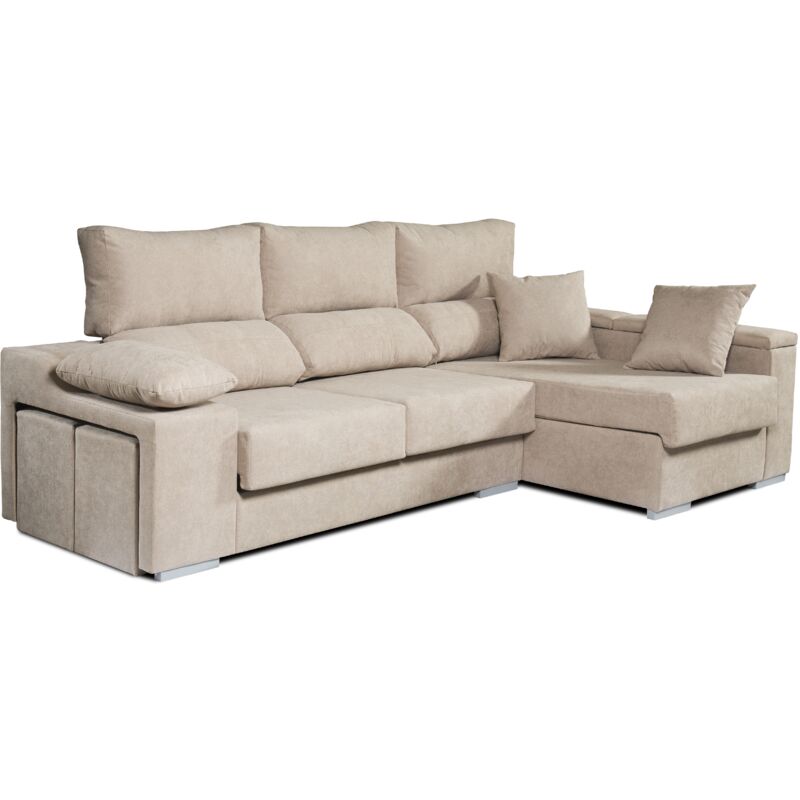 

Matris - Sofá Chaiselongue Rubí de Tela Antimanchas Derecha Color Beige 3 plazas 265x145x102 cm