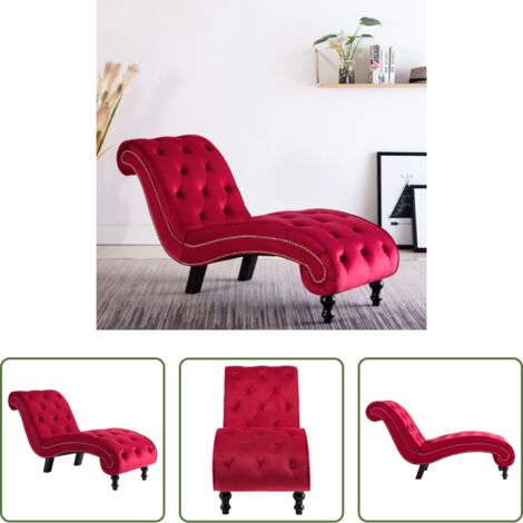 Chaise longue -  Sdraio Rossa in Velluto