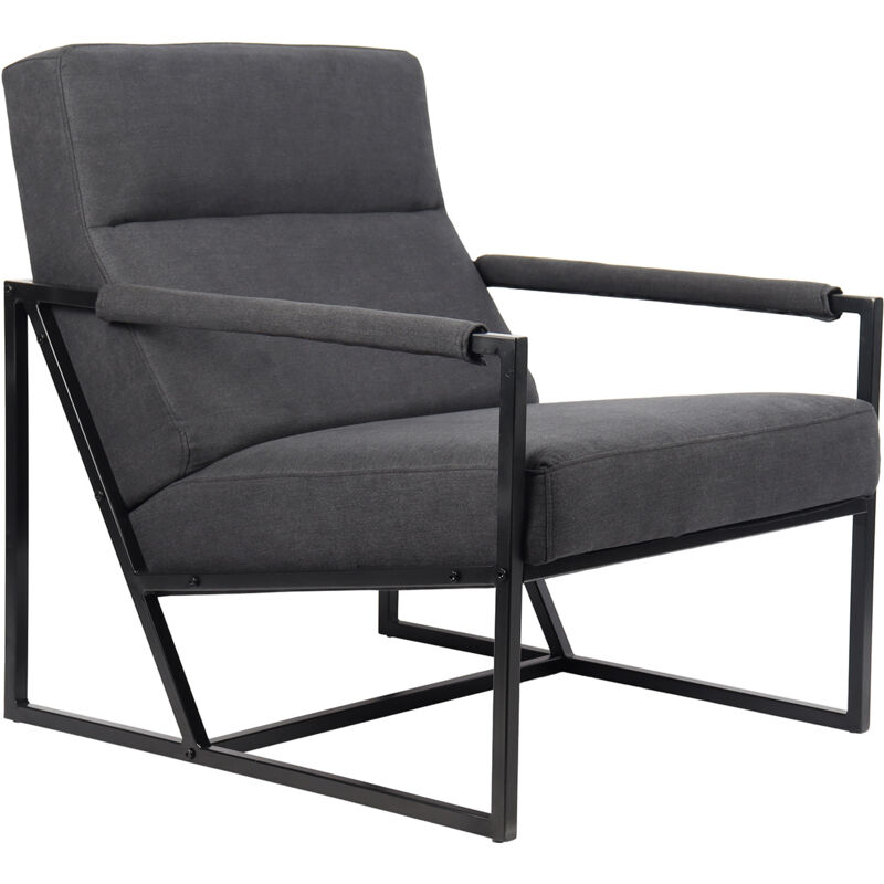 Chaise longue SVITA CHRIS chaise cocktail chaise rembourrée avec accoudoirs jaune anthracite