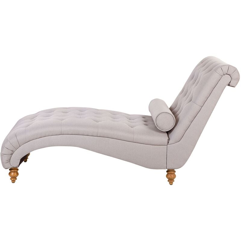 

Beliani - Chaise longue tapizado beige MURET