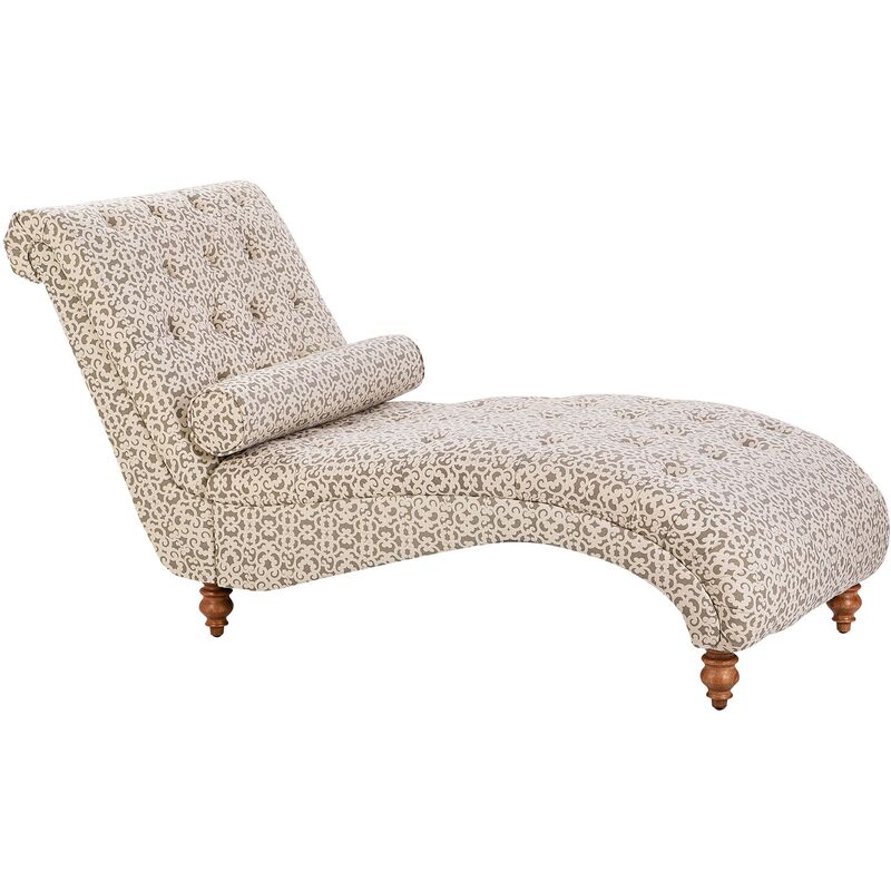 

Chaise longue tapizado gris/beige MURET