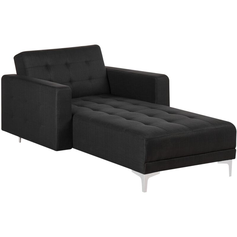 

Beliani - Chaise longue de poliéster gris grafito ABERDEEN