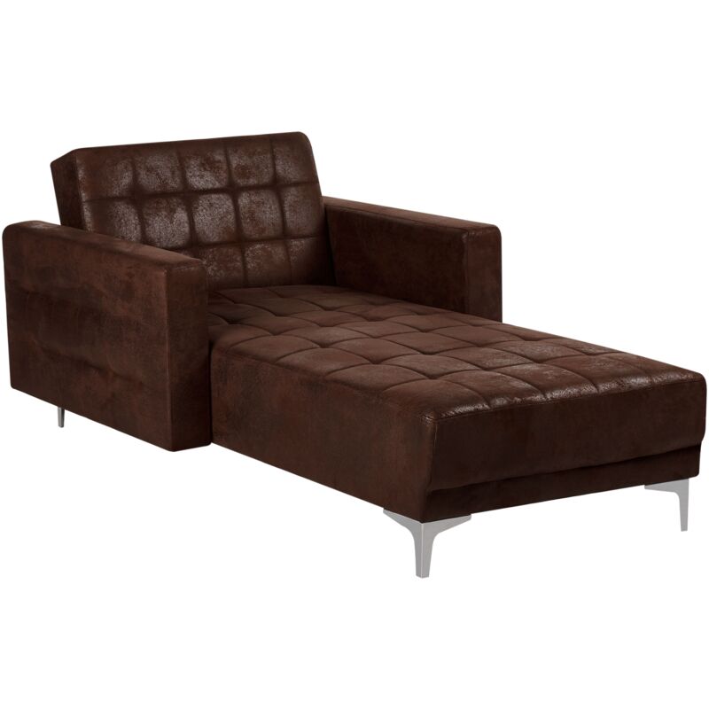 

Chaise longue de piel sintética marrón oscuro ABERDEEN