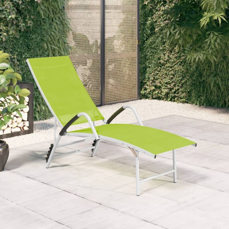 Vidaxl - Chaise longue Textil�ne et aluminium Vert