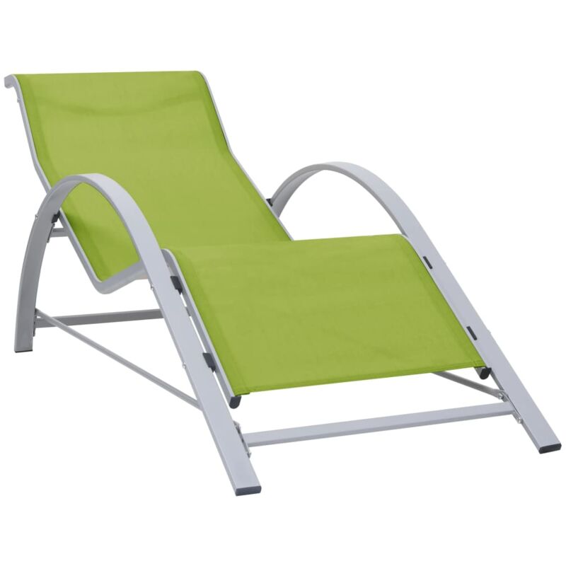 Chaise longue Textilène et aluminium Vert - Vidaxl