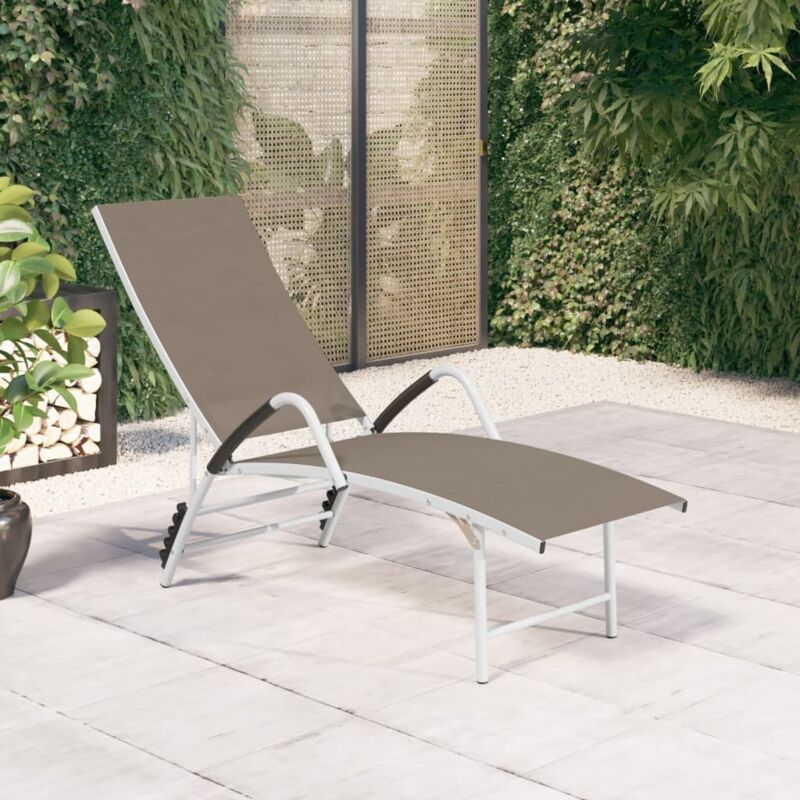 Vidaxl - Chaise longue Textilène et aluminium Taupe