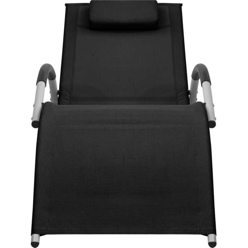 Vidaxl - Chaise longue textilène noir et gris