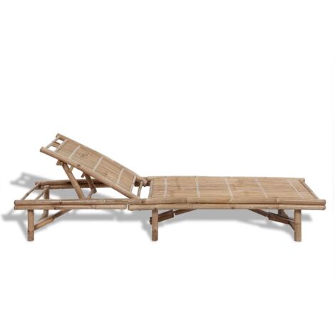 Chaise longue  Transat  Bain de soleil Bambou