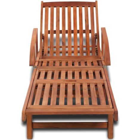 Chaise longue  Transat  Bain de soleil bois d'acacia solide
