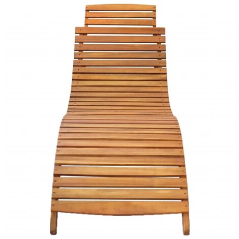 Chaise longue  Transat  Bain de soleil Bois d'acacia solide Marron