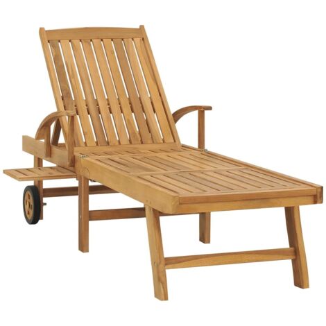Chaise longue  Transat  Bain de soleil Bois de teck solide