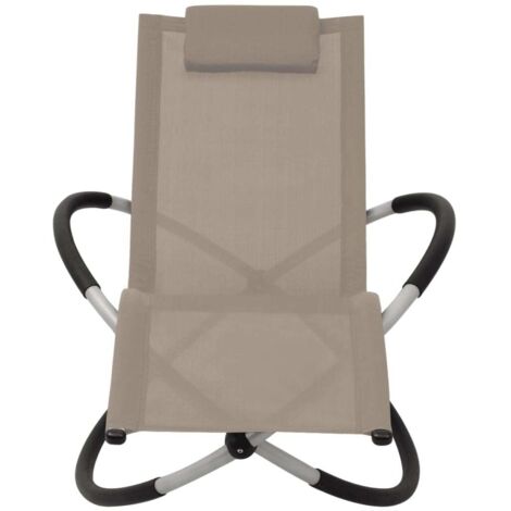 Chaise longue  Transat  Bain de soleil géométrique d'extérieur Acier Taupe
