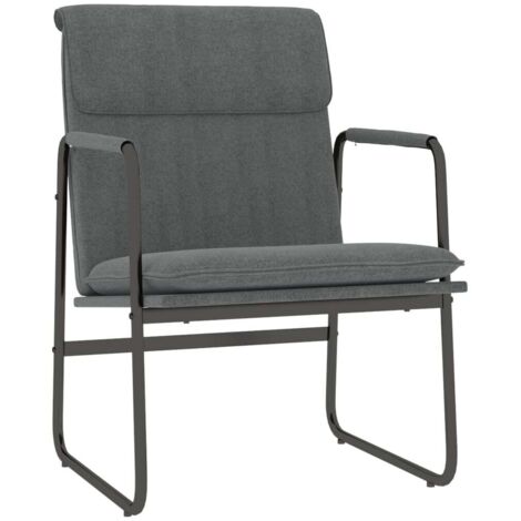 Chaise longue  Transat  Bain de soleil Gris foncé 55x64x80 cm Tissu