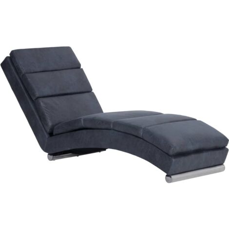 Chaise longue  Transat  Bain de soleil Gris Similicuir daim