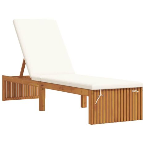 Chaise longue  Transat  Bain de soleil Huile Naturelle 200 x 55 x 94 cm Bois d'acacia massif