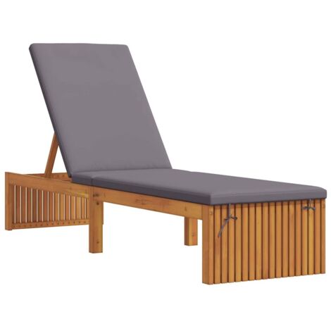 Chaise longue  Transat  Bain de soleil Huile Naturelle 200 x 55 x 94 cm Bois d'acacia massif