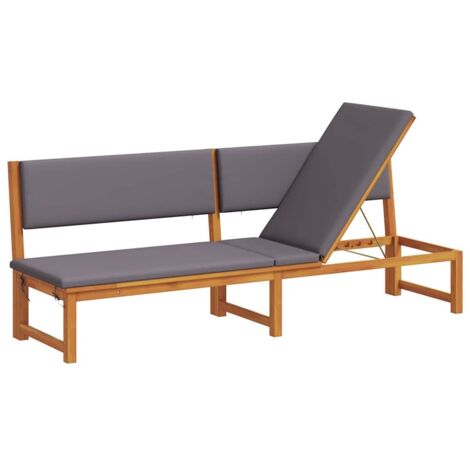 Chaise longue  Transat  Bain de soleil Huile Naturelle 200 x 57 x 75cm Bois d'acacia massif