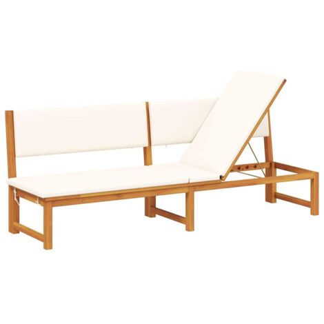 Chaise longue  Transat  Bain de soleil Huile Naturelle 200 x 57 x 75cm Bois d'acacia massif