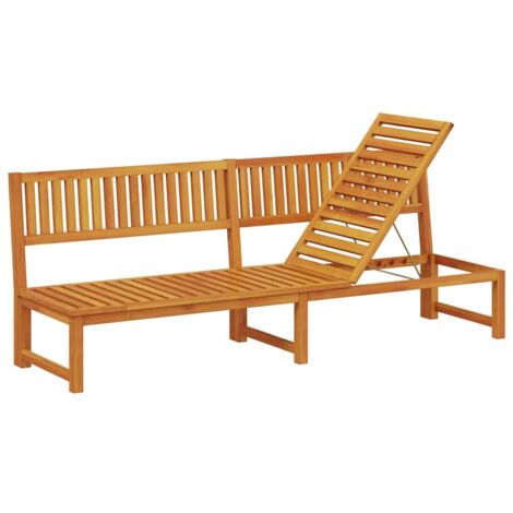 Chaise longue  Transat  Bain de soleil Huile Naturelle 200 x 57 x 75cm Bois d'acacia massif