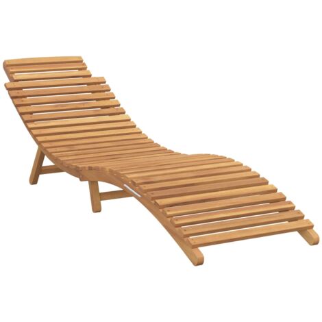 Chaise longue Transat Bain de soleil Marron 198 x 55 x 58,5 cm Bois de teck massif