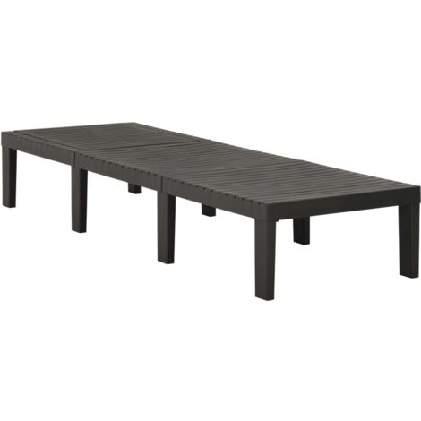 Chaise longue  Transat  Bain de soleil plastique anthracite