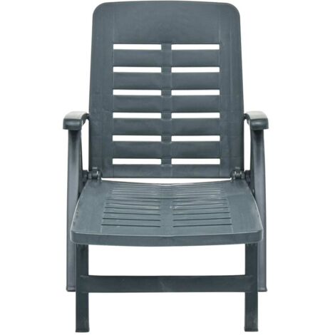 Chaise longue  Transat  Bain de soleil pliable Plastique Vert